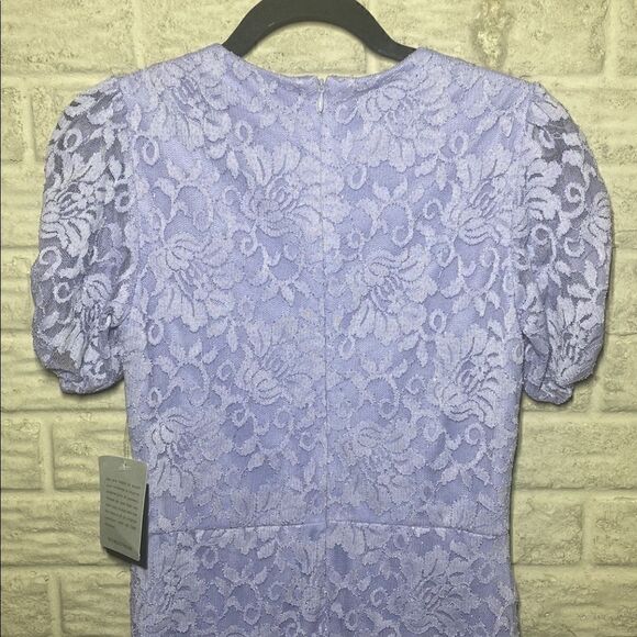 NWT MSRP $149 Marina Short Puff Sleeve Lace Dress Women's Size 8 - Picture 8 of 8
